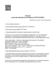 Выписка из реестра лицензий